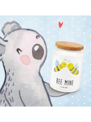 Mr. & Mrs. Panda Teedose Biene Liebe mit Spruch in Weiß