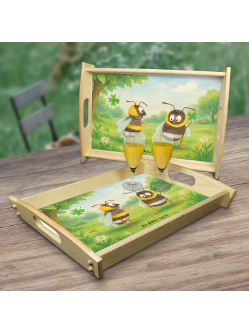 Mr. & Mrs. Panda Tablett Bienen Paar Design ohne Spruch in Weiß