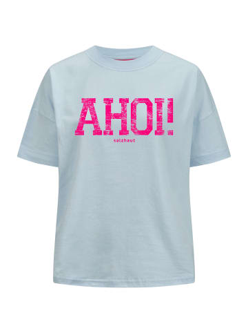 Salzhaut Rundhals T-Shirt für Damen in hell-blau