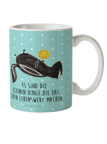 Mr. & Mrs. Panda Plastikbecher Stinktier Ball mit Spruch in Türkis Pastell