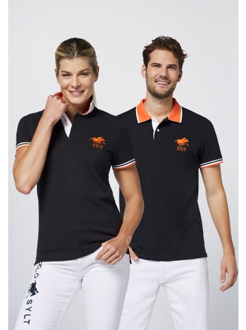 Polo Sylt Poloshirt mit Kontrast-Akzenten in Schwarz