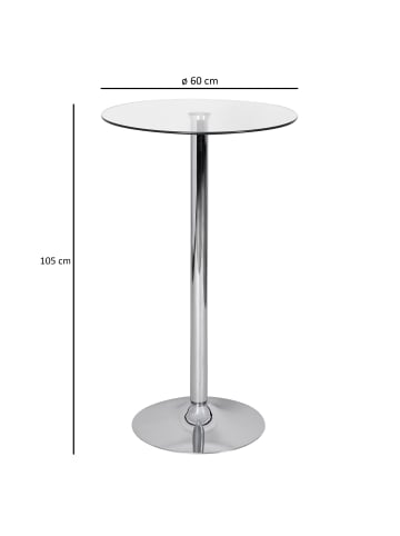 KADIMA DESIGN Stehtisch 60x60x105 cm Rund Bartisch Sicherheitsglas Bistrotisch