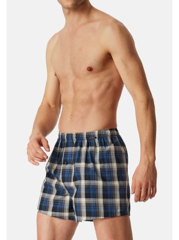 Schiesser Boxershorts Web in Blau / grau