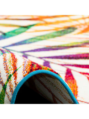 Pergamon Teppich Faro Tropical Zweige Rund in bunt