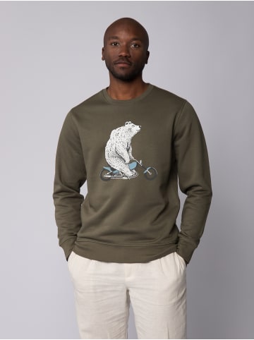 wat? Apparel Sweatshirt Bär auf Bike in Khaki