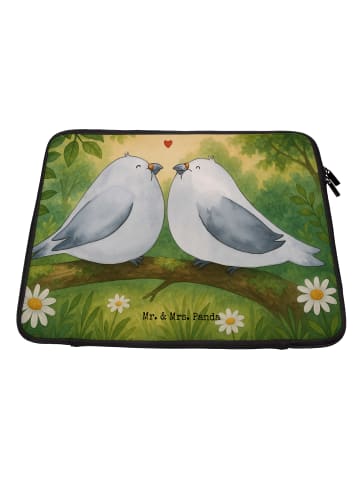 Mr. & Mrs. Panda Laptop Tasche Turteltauben Liebe Design ohne Sp... in Weiß
