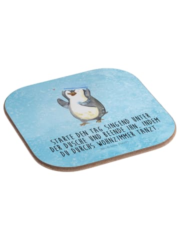 Mr. & Mrs. Panda Tassen Untersetzer Pinguin Duschen mit Spruch in Eisblau