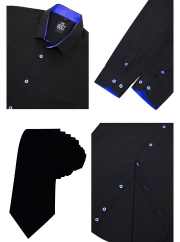 Rusty Neal Hemd mit Krawatte in Schwarz / Sax