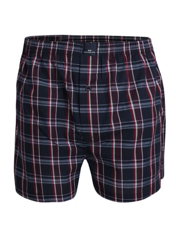 Götzburg Webboxershorts in Dunkelblau / Rot