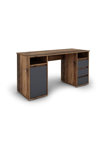 byLiving Schreibtisch Lobo in Old Wood / Anthrazit - (B) 138 x (H) 75 x (T) 55 cm