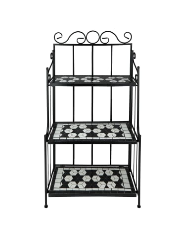 tectake Metallregal  61 x 29 x 114 cm, schwarz/weiß