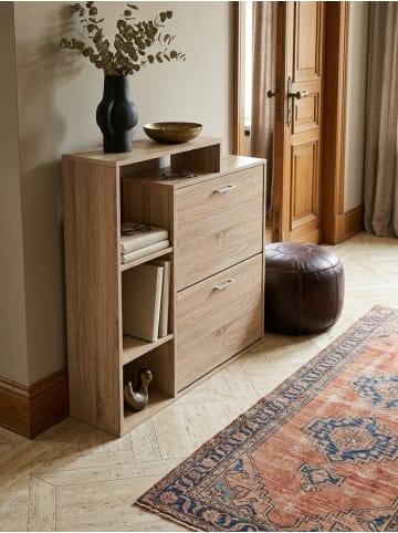 KADIMA DESIGN Schuhkipper | Sonoma Eiche, 85x24x93cm, 2 Fächer, 12 Paar