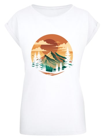 F4NT4STIC T-Shirt Sonnenuntergang Berglandschaft in weiß