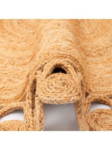 Pergamon Naturfaser Teppich Jute Salsa Natur Boho Rund in Beige