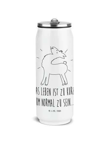 Mr. & Mrs. Panda Trinkflasche Lama Stolz mit Spruch in Weiß