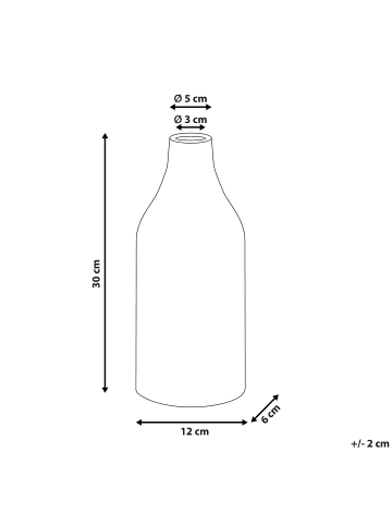 Beliani Blumenvase CALLIPOLIS in Blau/Weiß - (W) 12 x (H) 30 x (L) 6 cm
