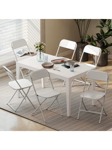 HOMCOM Klappstühle-49L x 45B x 79,5H cm-Weiß