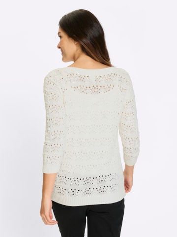 Sieh an! Ajourpullover in weiß