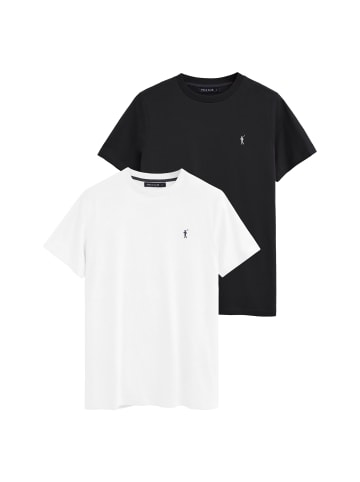 Polo Club 2 tlg. Set: T-Shirt PACK 2 - RIGBY GO TSHIRT SS VO [B-W] in schwarz-weiß