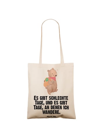 Mr. & Mrs. Panda Tragetasche Bär Wandern mit Spruch in Creme