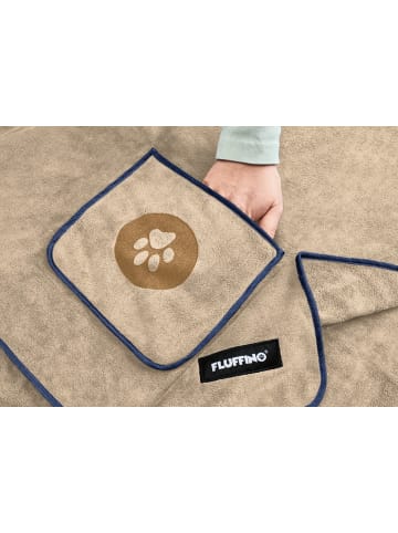 FLUFFINO Hundehandtuch Set 2-tlg. L beige/blau  Bunt