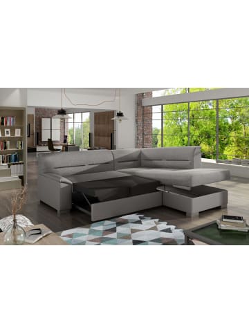 MF Design Bergamo Recamiere Rechts in Schwarz -  (L) 214 x (B) 247 x (H) 83 cm