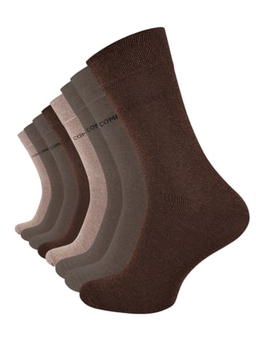 Cotton Prime® Socken COMFORT 8 Paar, ohne Gummibund in Brauntöne