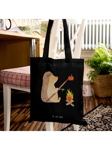 Mr. & Mrs. Panda Jutebeutel Igel Grillen ohne Spruch in Schwarz