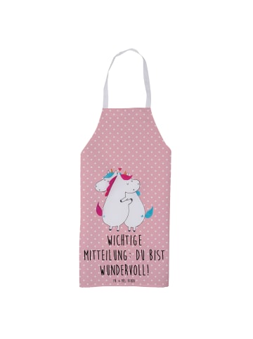 Mr. & Mrs. Panda Schürze Einhorn Mitteilung mit Spruch in Rot Pastell