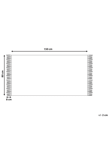 Beliani Geflochtener Teppich YAVU in Rot/Weiß - (W) 80 x (H) 80 x (L) 150 cm