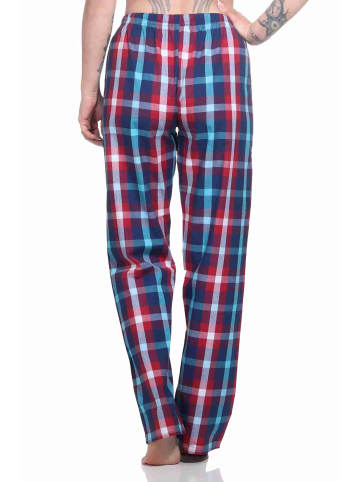 NORMANN Schlafanzug Hose lang gewebt Baumwolle - 79861 in rot
