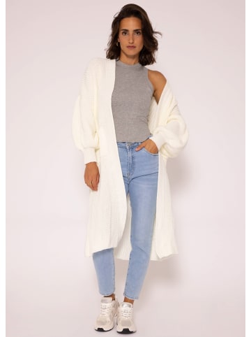 SASSYCLASSY Maxi Strick-Cardigan in Offwhite