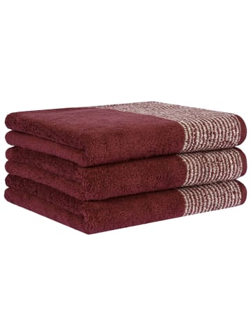 Cawö Handtuch 3er Pack in Bordeaux