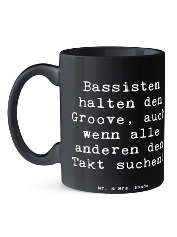 Mr. & Mrs. Panda Tasse Spruch Bassgitarre Groove mit Spruch in Schwarz
