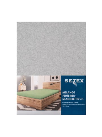 Setex Feinbiber Spannbettlaken in hellgrau