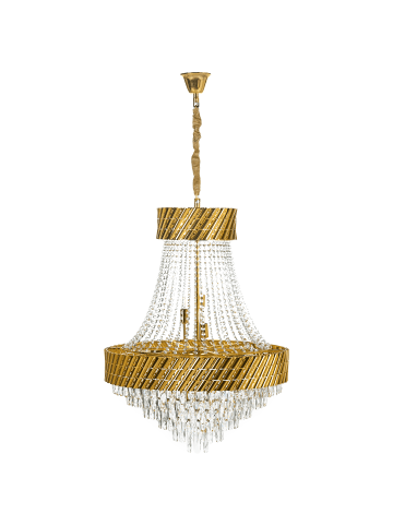 Beliani Kronleuchter KARSA in Gold/Transparent - (W) 70 x (H) 150 x (L) 70 cm