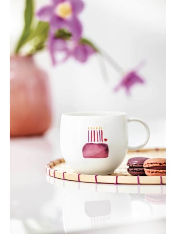 Villeroy & Boch Henkelbecher Happy Birthday With Love 290 ml in weiß-rot