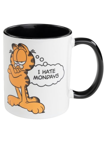 Garfield Garfield Tasse Mondays Kaffeetasse Becher 320 ml in schwarz/weiß