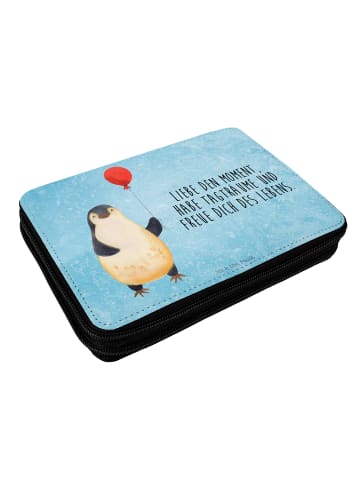 Mr. & Mrs. Panda Stiftebox Pinguin Luftballon mit Spruch in Eisblau