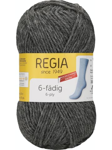 Regia Handstrickgarne 6-fädig Uni, 50g in Mid-Grey Streaked