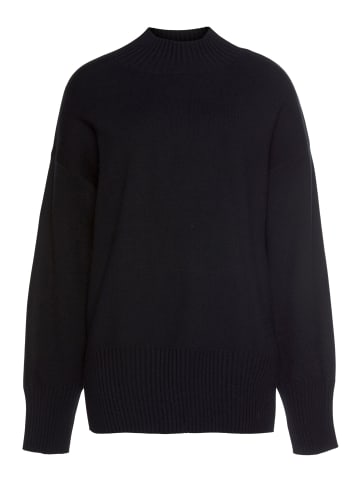 LASCANA Stehkragenpullover in schwarz