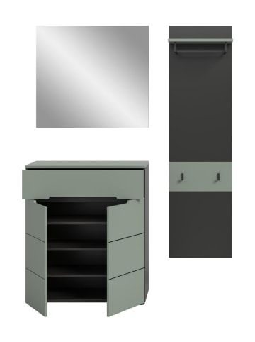 ebuy24 Garderobenmöbel Canu (3-teilig) Staubgrün 140 x 37 cm