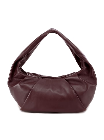Les Visionnaires Greta Essential Schultertasche Leder 43 cm in aubergine