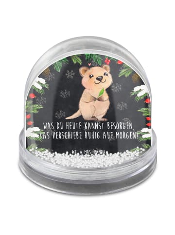 Mr. & Mrs. Panda Schneekugel Quokka Happy mit Spruch in Kreidetafel