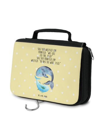 Mr. & Mrs. Panda Kosmetiktasche Walfisch Thunfisch mit Spruch in Gelb Pastell