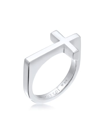 KUZZOI Ring 925 Sterling Silber Kreuz in Silber