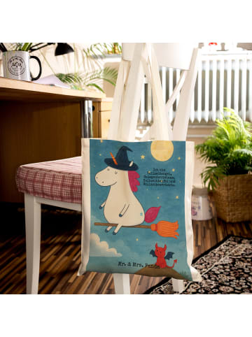 Mr. & Mrs. Panda Tote Bag Einhorn Hexe Design mit Spruch in Weiß