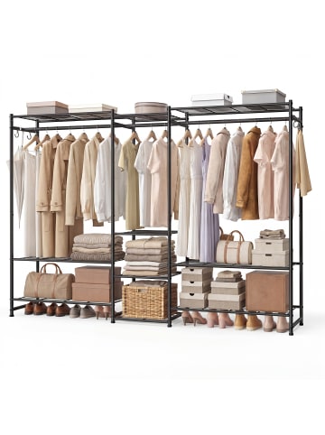 SONGMICS Garderobenständer Pataye in Schwarz - (B)206.4 x (H)157.1 x (T)30 cm