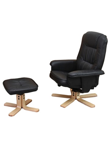 MCW Relaxsessel H56 mit Hocker, Schwarz