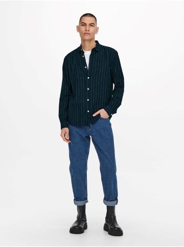 Only&Sons Cropped Jeans Loose Fit Denim Straight Leg Ankle Pants Hose ONSAVI in Blau